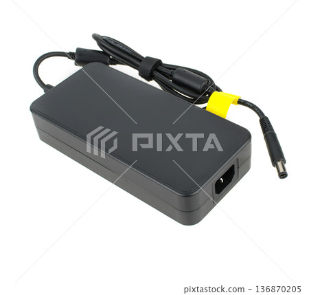 laptop power supply, laptop spare part, isolated on white background 136870205