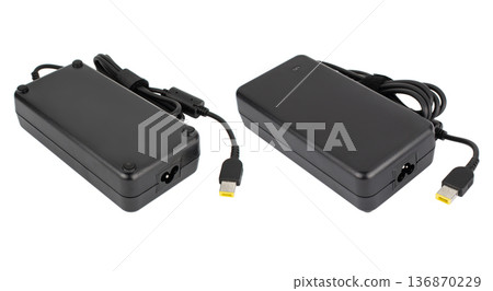 laptop power adapter, isolated on white background laptop power adapter, isolated on white background 136870229