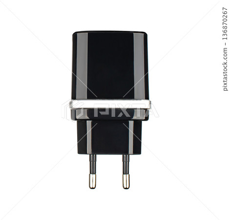 power adapter for phone, phone accessory, on a white background power adapter for phone, phone accessory, on a white background 136870267
