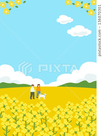Vector illustration people in spring park. 136870301