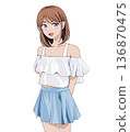 一位穿著裙子的女士 136870475