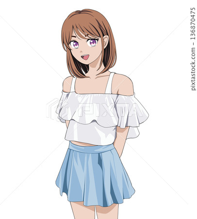 一位穿著裙子的女士 136870475