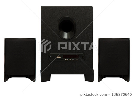 Acoustic speakers, acoustic system on a white background in isolation 136870640