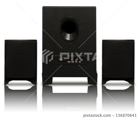 Acoustic speakers, acoustic system on a white background in isolation 136870641