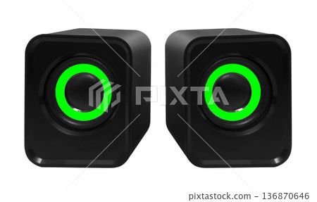 Acoustic speakers, acoustic system on a white background in isolation Acoustic speakers, acoustic system on a white background in isolation 136870646