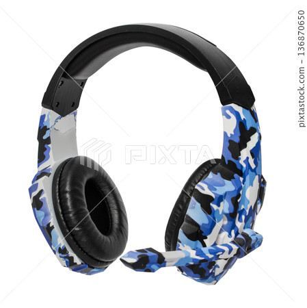headphones for a computer, headset, isolated on a white background 136870650