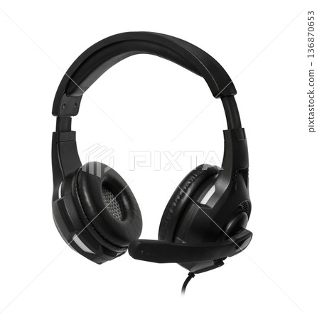headphones for a computer, headset, isolated on a white background headphones for a computer, headset, isolated on a white background 136870653