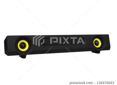 acoustic system, speakers for a computer, on a white background acoustic system, speakers for a computer, on a white background 136870683