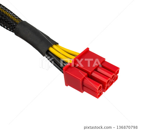 connector for computer power supply, isolated on white background 136870798