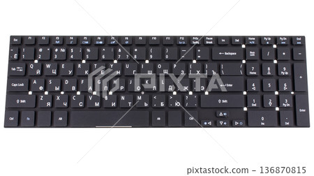 laptop keyboard, laptop spare part, on white background isolated laptop keyboard, laptop spare part, on white background isolated 136870815