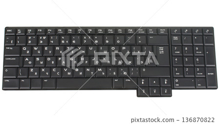 laptop keyboard, laptop spare part, on white background isolated 136870822