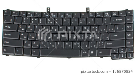 laptop keyboard, computer spare part, isolated on white background laptop keyboard, computer spare part, isolated on white background 136870824