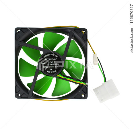 Active cooling for a computer, fan for a computer, on a white background in isolation Active cooling for a computer, fan for a computer, on a white background in isolation 136870827