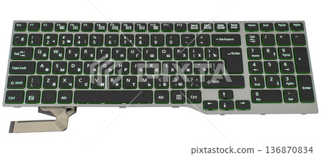 laptop keyboard, laptop spare part, on white background isolated laptop keyboard, laptop spare part, on white background isolated 136870834