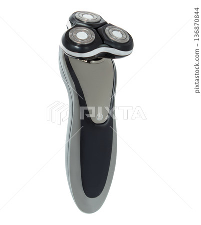 electric razor, shaving tool, on a white background in isolation electric razor, shaving tool, on a white background in isolation 136870844