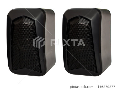 Acoustic speakers, acoustic system on a white background in isolation Acoustic speakers, acoustic system on a white background in isolation 136870877