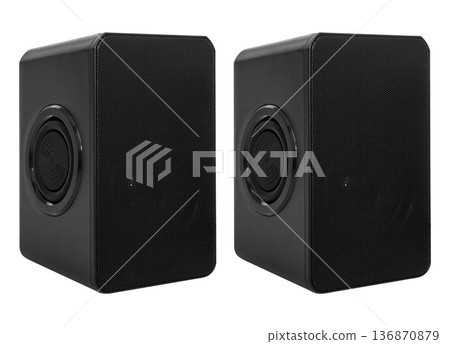 Acoustic speakers, acoustic system on a white background in isolation Acoustic speakers, acoustic system on a white background in isolation 136870879