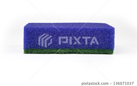 sponge for washing dishes, on a white background in isolation sponge for washing dishes, on a white background in isolation 136871037