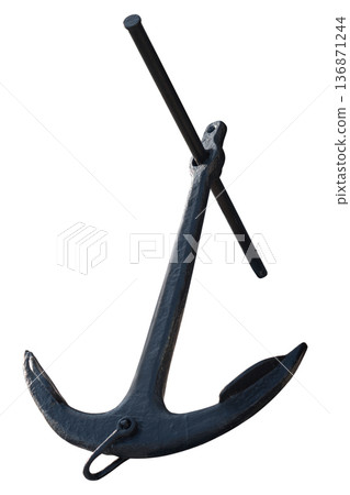Admiral's anchor, nineteenth century on a white background in isolation Admiral's anchor, nineteenth century on a white background in isolation 136871244