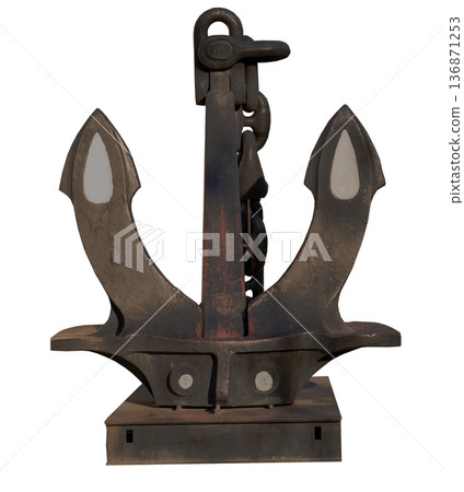 Big old caramel anchor on a white background in isolation 136871253