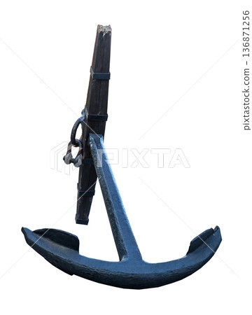 Big old caramel anchor on a white background in isolation 136871256