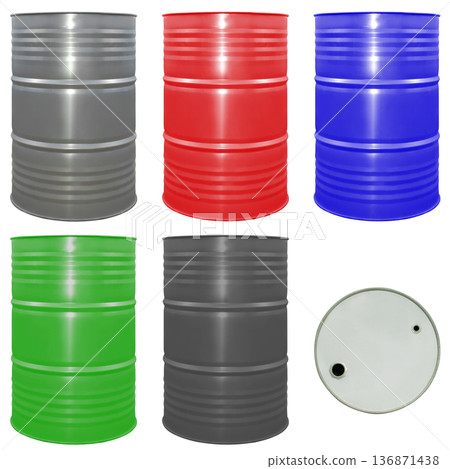 metal barrel for petroleum products, on a white background metal barrel for petroleum products, on a white background 136871438