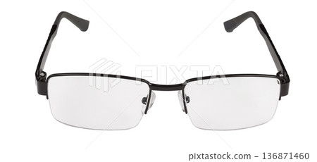 glasses for vision, front view, on a white background isolated glasses for vision, front view, on a white background isolated 136871460