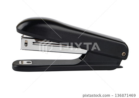 stapler for stapling paper, on a white background in isolation stapler for stapling paper, on a white background in isolation 136871469