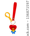 keychain toy for keys, isolated on white background 136871597