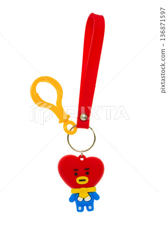keychain toy for keys, isolated on white background 136871597