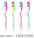 toothbrush, tool for cleaning teeth, on a white background 136871600