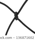 mesh of black braided rope isolated on white background 136871602