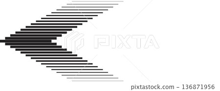 Straight parallel lines with different thickness and faded effect. Forward, fast, speed or motion background. Abstract striped print for website banner. Vector graphic illustration Straight parallel lines with different thickness and faded effect. Forward, fast, speed or motion background. Abstract striped print for website banner. Vector graphic illustration 136871956