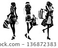 Woman silhouette shopping 136872383