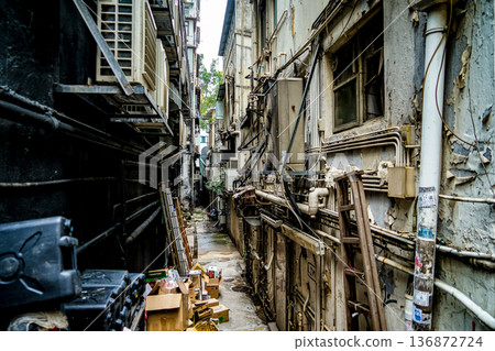 Hong Kong alley back Hong Kong alley back 136872724
