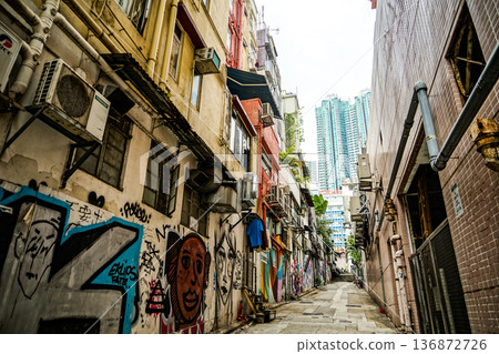 Hong Kong alley back Hong Kong alley back 136872726