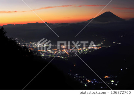 Night view from Mount Kushigatake 136872760