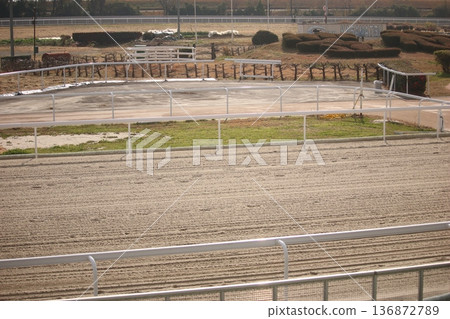 笠松賽馬場的直道賽道 笠松賽馬場的直道賽道 136872789