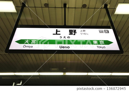 上野站（新幹線）站名牌 136872945