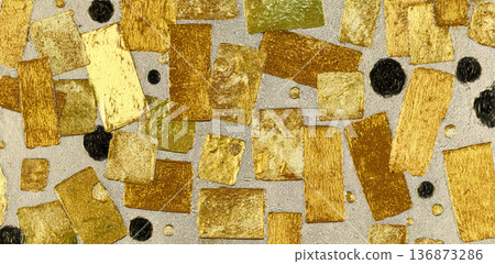 Luxury bold gold foil paint accent background 136873286