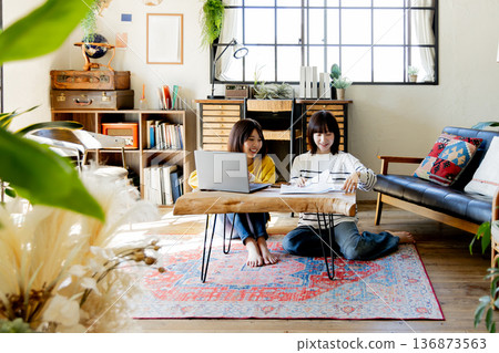 A woman having a meeting in a stylish room A woman having a meeting in a stylish room 136873563