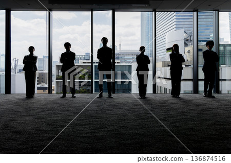 Business group teamwork silhouette Business group teamwork silhouette 136874516