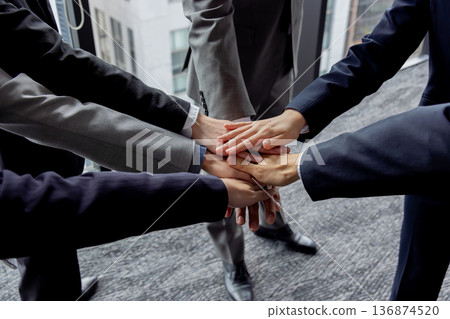 Circle, hands together, business image Circle, hands together, business image 136874520