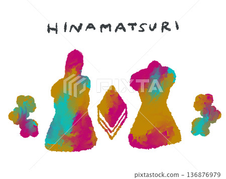 Colorful hand-drawn illustrations of Hinamatsuri that can be used as icons or symbols in designs. Colorful hand-drawn illustrations of Hinamatsuri that can be used as icons or symbols in designs. 136876979