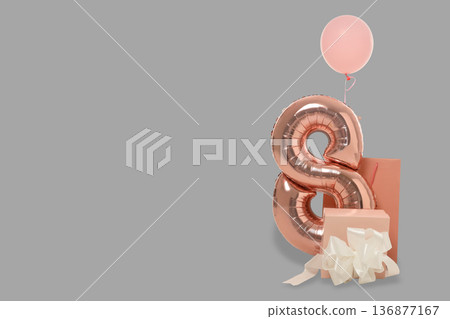Balloons and gifts are styled for a celebration event Balloons and gifts are styled for a celebration event 136877167