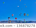 Hot air balloons dancing in the snowy fields Ojiya Balloon Rebellion Winter Spectacular Festival 136878278
