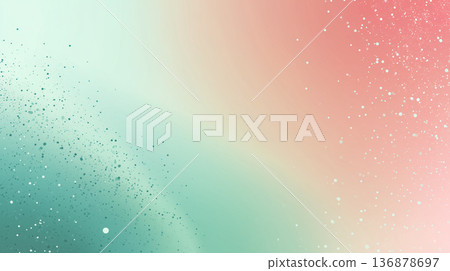 薄荷綠和珊瑚漸層粒子背景素材 136878697