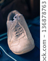 White old sneakers shoelaces 136878763