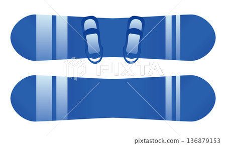 以藍色漸層色設計的單板滑雪冬季運動插畫素材 136879153