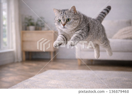 貓跳進房間 136879468